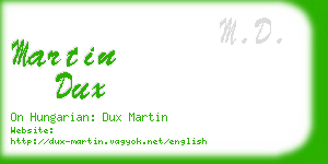 martin dux business card